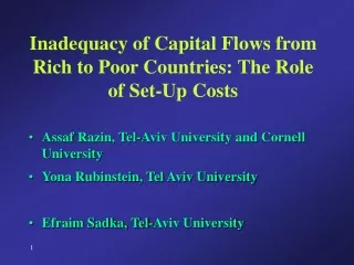 Inadequacy of Capital Flows from Rich to Poor Countries: The Role of Set-Up Costs