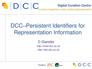 DCC–Persistent Identifiers for Representation Information