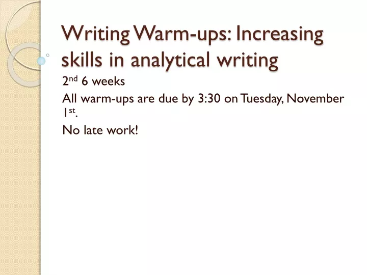 writing warm ups increasing skills in analytical writing