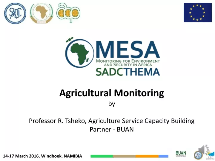 agricultural monitoring by professor r tsheko agriculture service capacity building partner buan