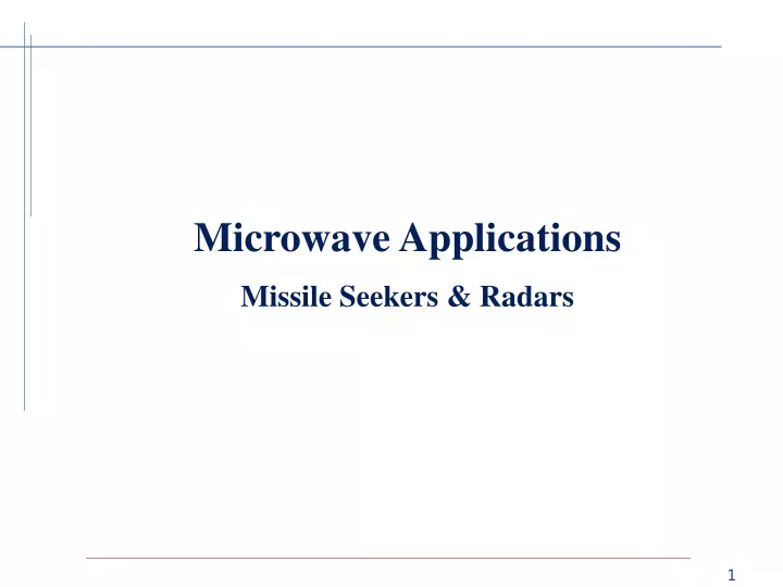 microwave applications missile seekers radars