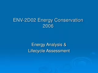ENV-2D02 Energy Conservation 2006