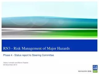 RN3 - Risk Management of Major Hazards