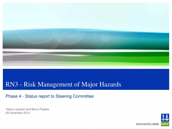 rn3 risk management of major hazards