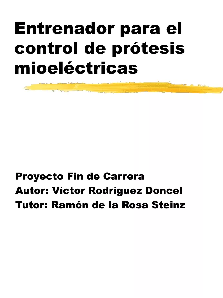 entrenador para el control de pr tesis mioel ctricas