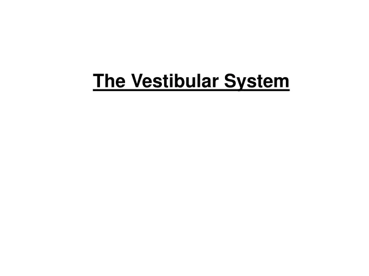 the vestibular system