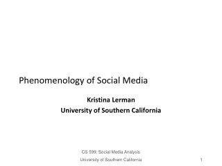 Phenomenology of Social Media