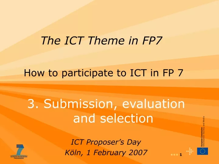 the ict theme in fp7 how to participate to ict in fp 7