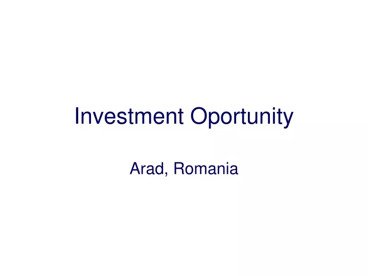 investment oportunity