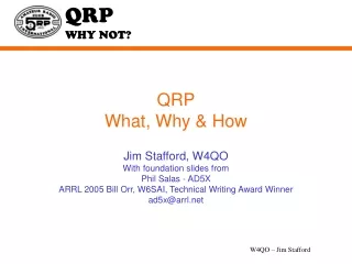 QRP What, Why &amp; How
