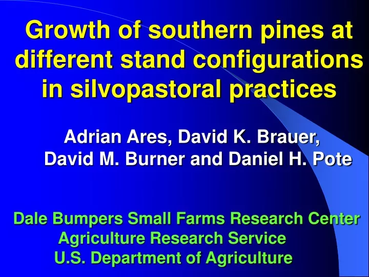 growth of southern pines at different stand