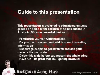 Guide to this presentation