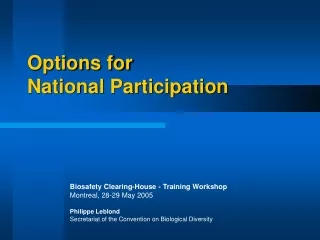 Options for National Participation