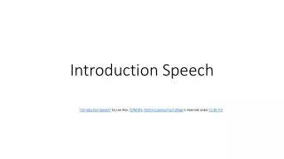 Introduction Speech