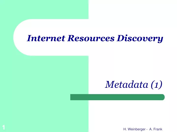 internet resources discovery