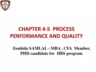 CHAPTER 4-5   PROCESS PERFORMANCE AND QUALITY