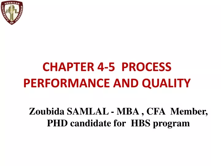 chapter 4 5 process performance and quality