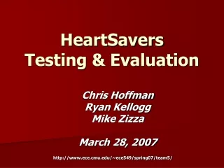 HeartSavers Testing &amp; Evaluation