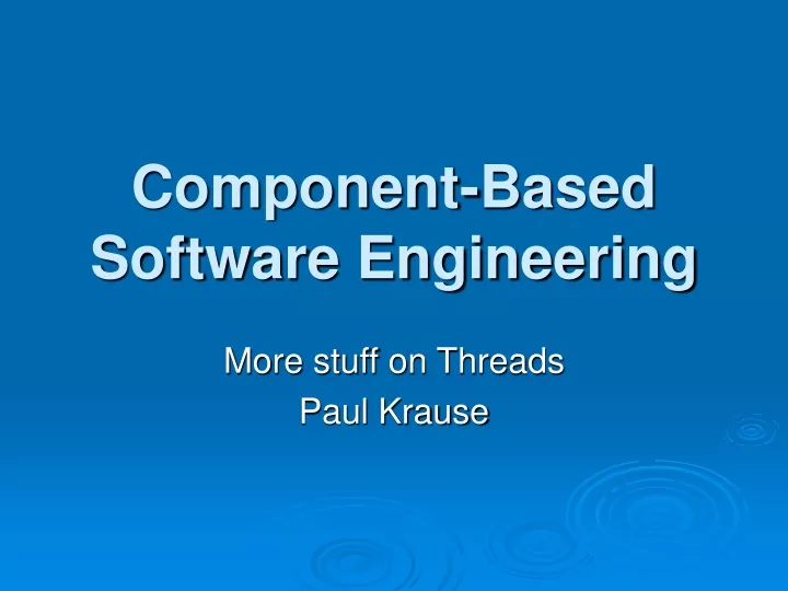 component based software engineering