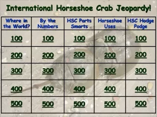 International Horseshoe Crab Jeopardy!