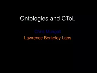 Ontologies and CToL