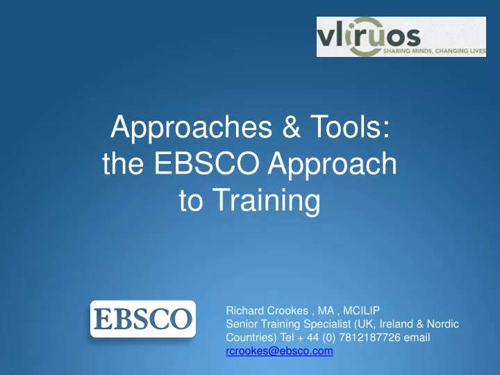 approaches tools the ebsco approach to training