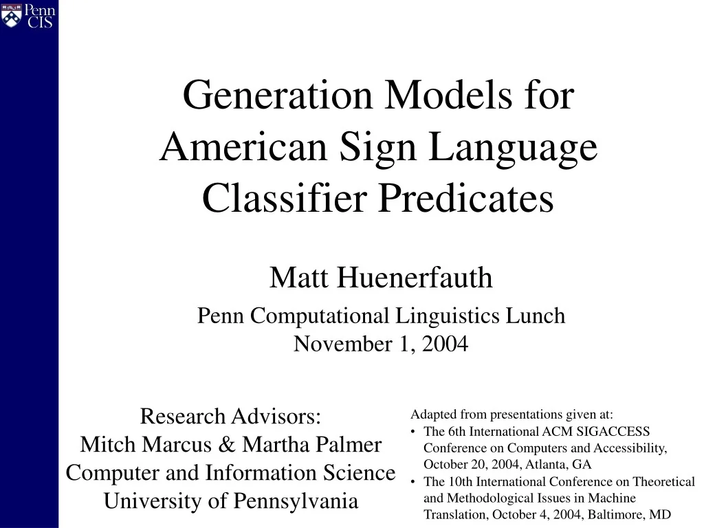 Model Sign Asl PPT - Generation Models for American Sign Language Classifier ...
