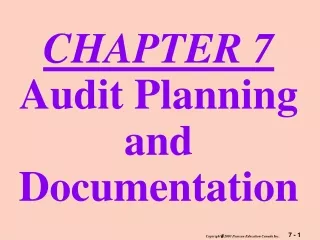 CHAPTER 7 Audit Planning and Documentation