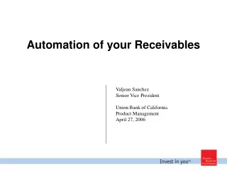 Automation of your Receivables