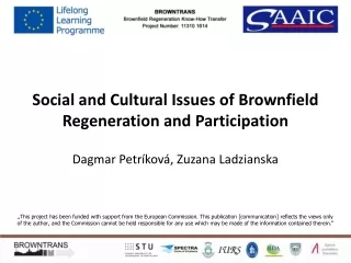 Social and Cultural Issues of Brownfield Regeneration and Participation