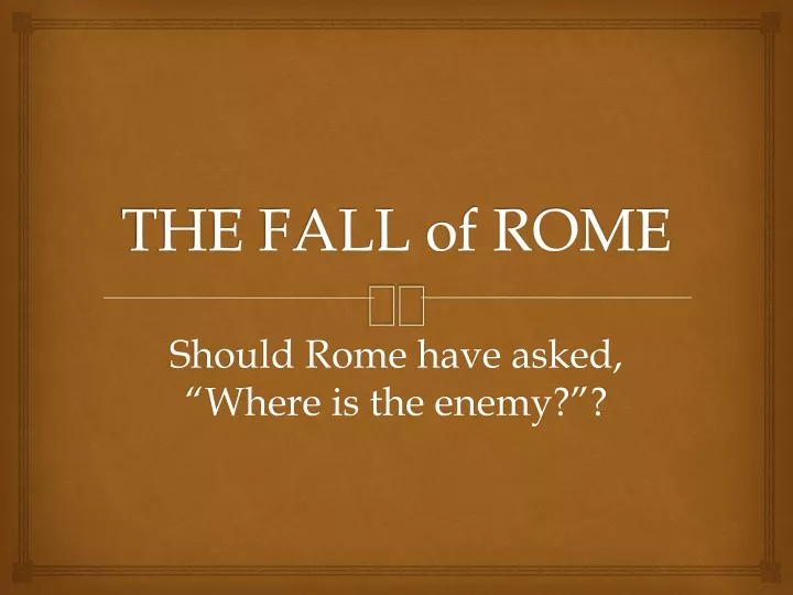 the fall of rome