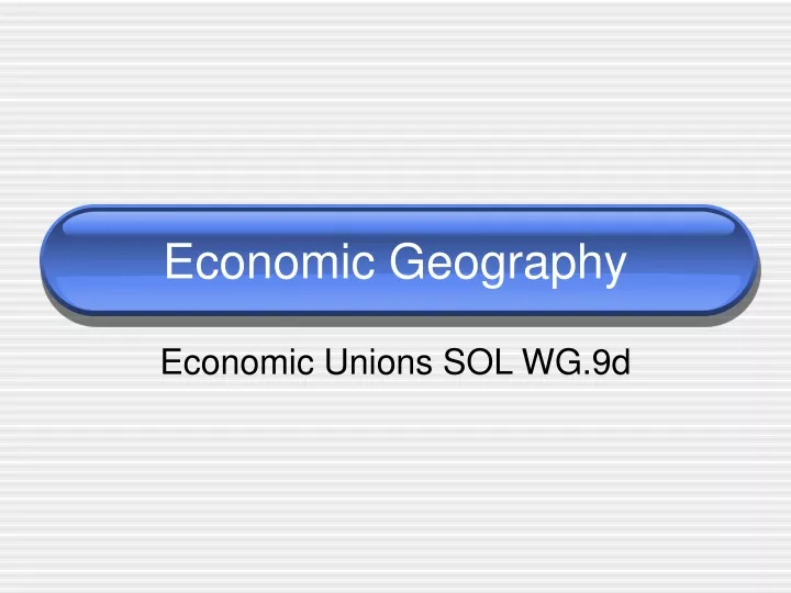 economic geography