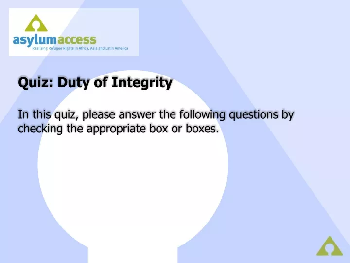 quiz duty of integrity