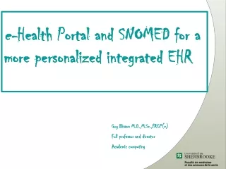 e- Health Portal and SNOMED for a more personalized integrated EHR