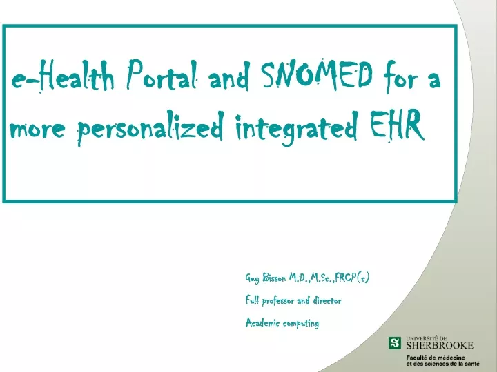 e health portal and snomed for a more