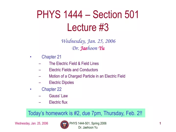 phys 1444 section 501 lecture 3
