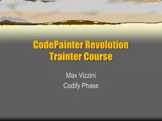 CodePainter Revolution  Trainter Course
