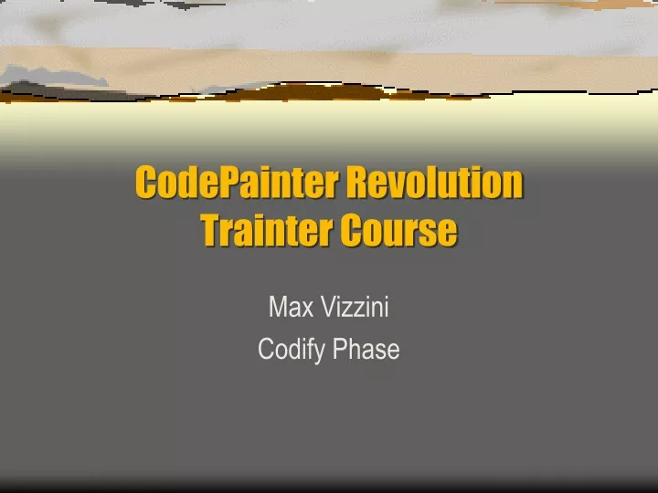 codepainter revolution trainter course