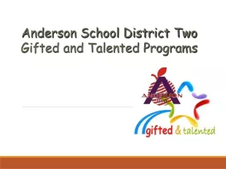 Anderson School District Two Gifted and Talented Programs