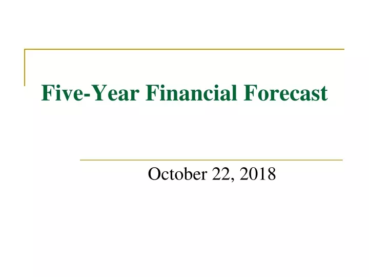 five year financial forecast