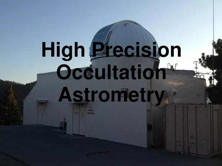 high precision occultation astrometry