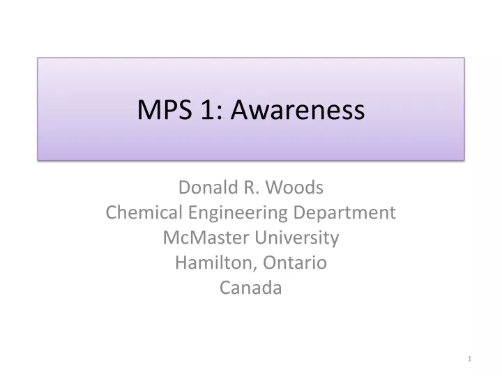 mps 1 awareness