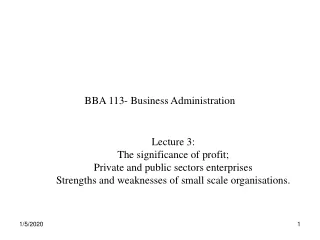 BBA 113- Business Administration