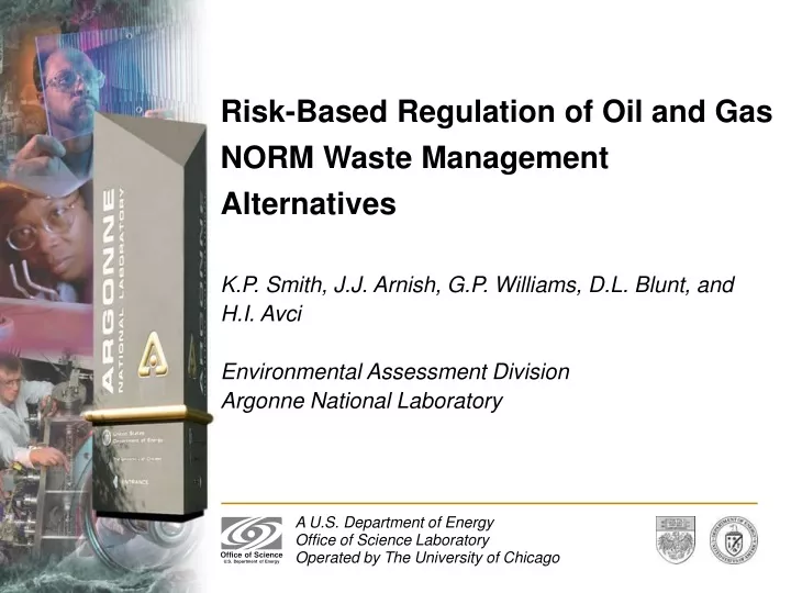 risk based regulation of oil and gas norm waste management alternatives