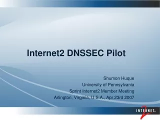 Internet2 DNSSEC Pilot