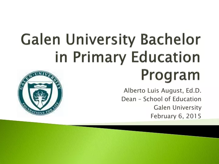 galen university bachelor in primary education program