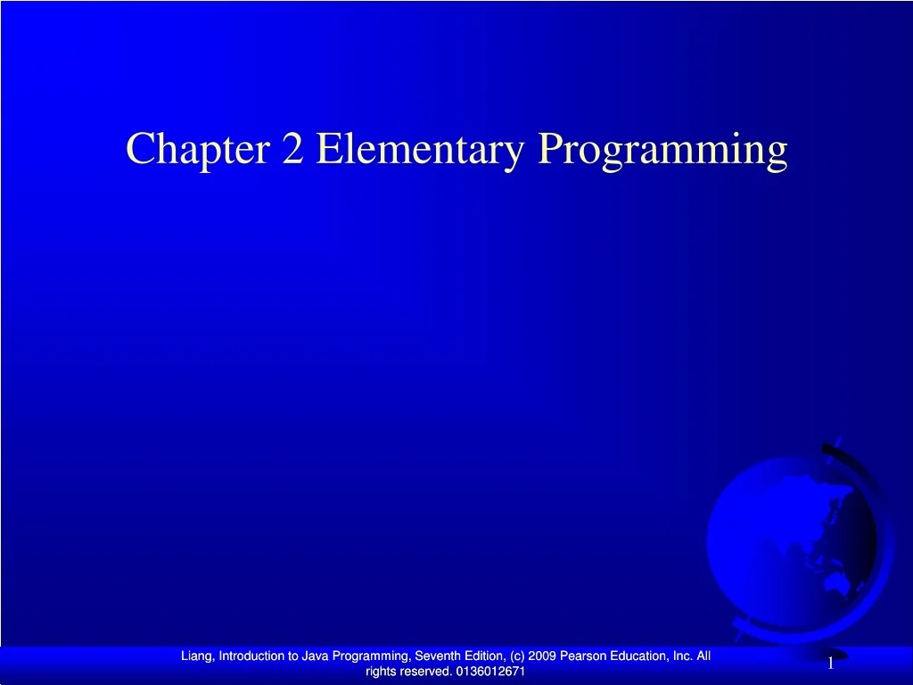 PPT - Chapter 2 Elementary Programming PowerPoint Presentation, free ...
