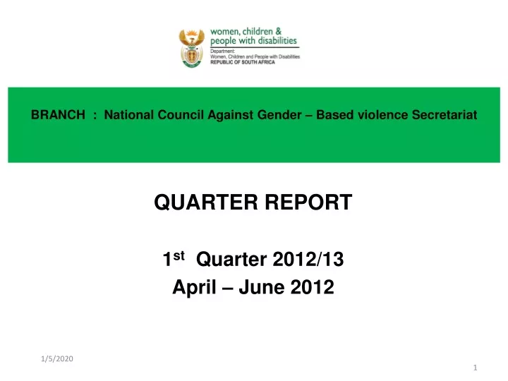 branch national council against gender based violence secretariat