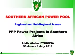 SOUTHERN AFRICAN POWER POOL  Regional and Sub-Regional Issues