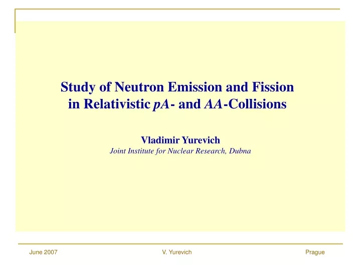 vladimir yurevich joint institute for nuclear